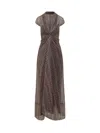 MISSONI MISSONI TORCHON NECKLINE LAME LACE LONG DRESS