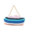 Missoni Zigzag Shoulder Bag Chevron Pattern Chain Strap In Multi