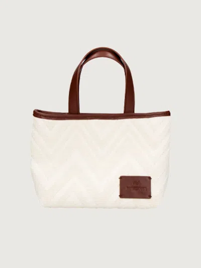 Missoni Tote Small Canvas In Canvas Ivory