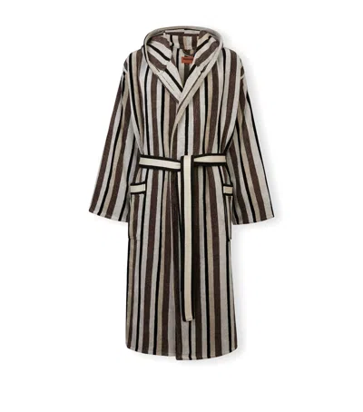 Missoni Towelling Striped Craig Robe In Gray