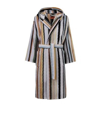 Missoni Towelling Zigzag Curt Robe (medium) In Multi