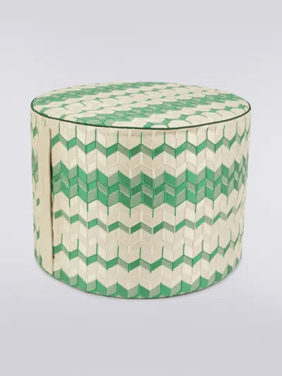 Missoni Zigzag-design Cylinder-shape Pouf In Multicoloured