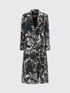 Missoni Long Animal Print Coat Featuring Pockets In Blue