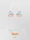 Missoni Triangle Bikini Halter Neck Low Rise Zigzag In Multi