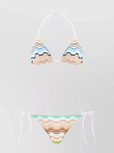 MISSONI TRIANGLE BIKINI HALTER NECK LOW RISE ZIGZAG