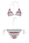 Missoni Triangle Bikini In Lamé Viscose With Pixel-effect Zigzag Pattern In Multi