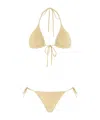 Missoni Triangle Bikini In Lamé Viscose With Raschel Workmanship In Brown