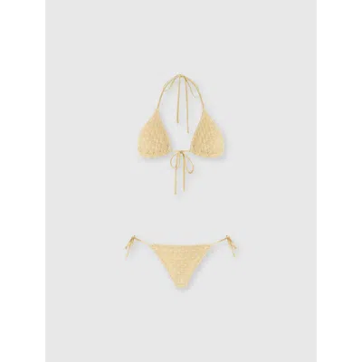 Missoni Metallic Plunge Bikini In Neutral
