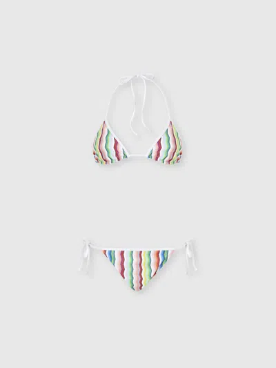 Missoni Triangle Bikini In Terry Cloth With Zigzag Print In Multi