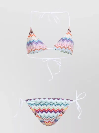 Missoni Triangle Bikini Set Adjustable Strap Top In Multi
