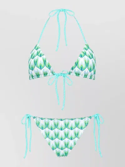 Missoni Triangle Bikini Set Beachwear Print In Multi