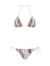 Missoni Triangle Bikini Swimsuit With Lamé Wave Pattern In Multicolour