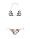 Missoni Triangle Bikini Swimsuit With Lamé Wave Pattern In Multicolour