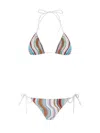 Missoni Triangle Bikini Swimsuit With Lamé Wave Pattern In Multicolour
