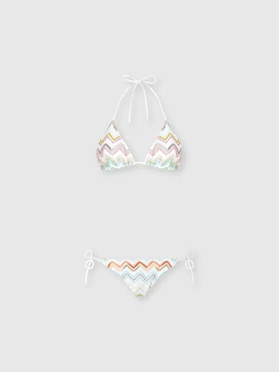 MISSONI TRIANGEL-BIKINI MIT 3D-LAMÉ-ZICK-ZACK