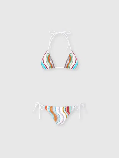 MISSONI TRIANGEL-BIKINI MIT LAMÉ-WELLENMOTIV