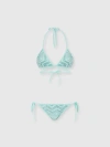 Missoni Triangle Mesh Bikini With Zigzag Pattern And Sequins In Blue