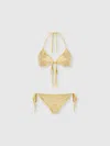 Missoni Triangle Mesh Bikini With Zigzag Pattern And Sequins In Gold
