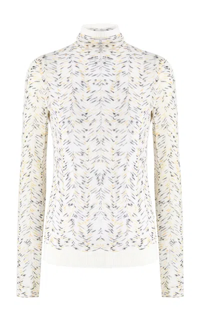Missoni Tridimensional Chevron Stitch Sweater In White