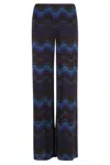 Missoni Wave-pattern Trousers In Blue