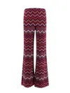 Missoni Chevron Knit Flare Pull-on Trousers In Multicolor