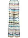 Missoni Zigzag-intarsia Wide-leg Open-knit Trousers