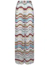 Missoni Palazzo Trousers With Multicoloured Wave Pattern In Multi