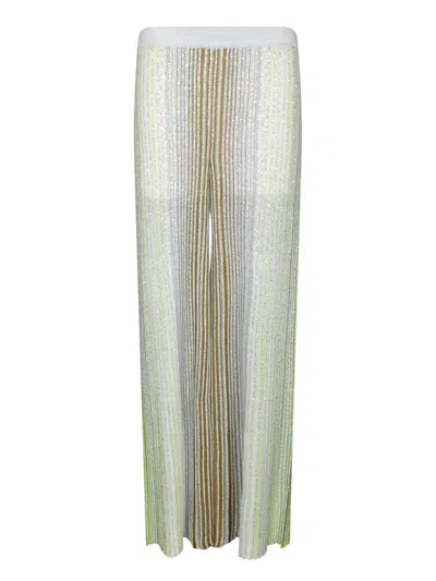 Missoni Trousers In Green/white/blu