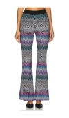 Missoni Crochet-knit Wool Flared Pants In Baby Blue