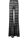 Missoni Chevron Flared Pants In Black Multilame