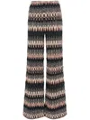Missoni Zigzag Lurex Flared Trousers In Blue