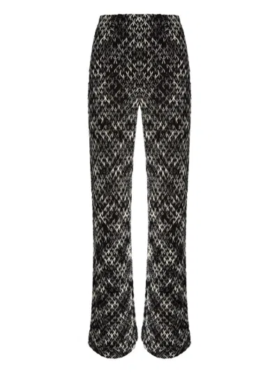 Missoni Crochet-knit Space-dyed Wool-blend Wide-leg Pants In Black