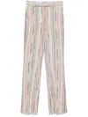 Missoni Striped Straight Leg Trousers With Button Detailing In Grey