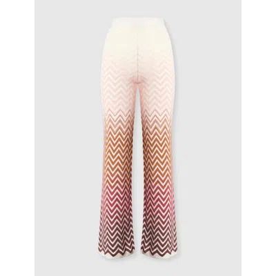 MISSONI MISSONI TROUSERS IN COTTON AND VISCOSE CHEVRON DÉGRADÉ