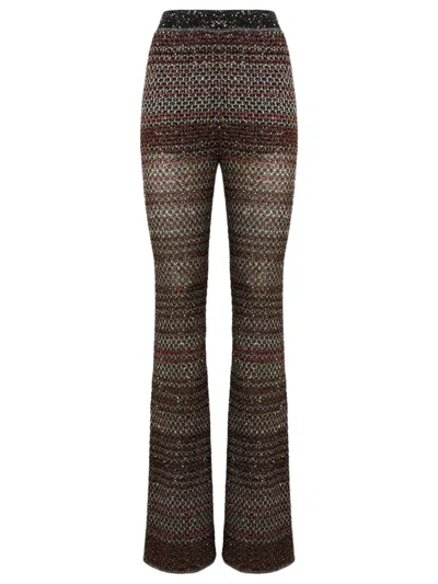 Missoni Trousers In Mesh Knit With Sequin Appliqué In Multicolour