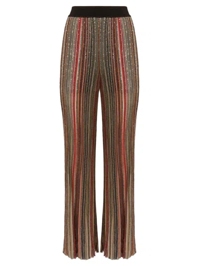 Missoni Trousers In Vertical Striped Knit In Multicolour