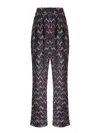 Missoni Chevron Stripe Metallic Knit Pants In Multi