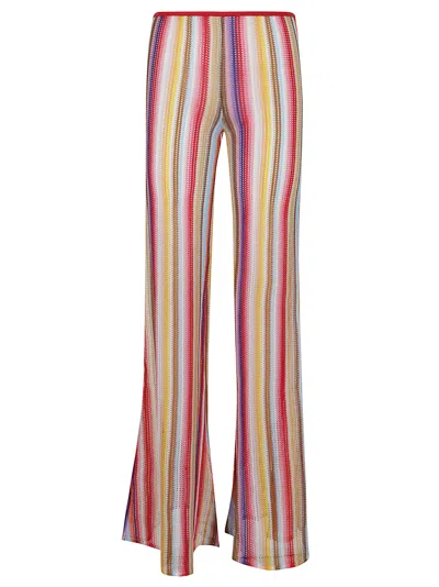 Missoni Trousers In Multicolor Red Strip