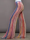 Missoni Multi Color Multicolor High-waisted Flared Trousers In Red,blue Space