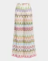 Missoni High-waisted Long Pants With Abstract Floral Pattern In Sm9qs-multi Blue Pi