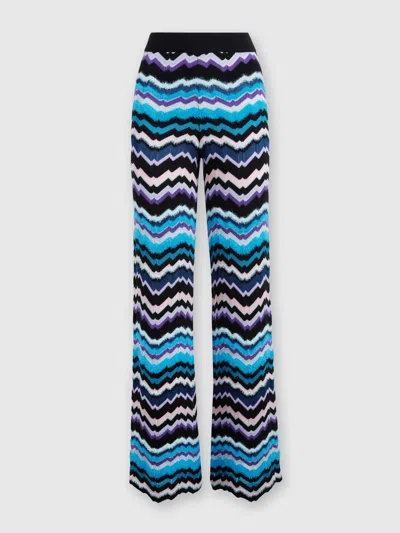 Missoni Trousers With Greek Zig Zag Motif In Viscose And Wool In Multicoloured