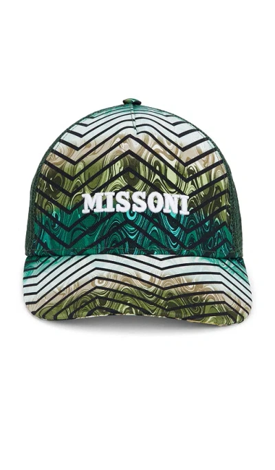 Missoni Trucker Hat In Green