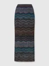 Missoni Viscose Skirt With Laminated Chevron Pattern In Multi