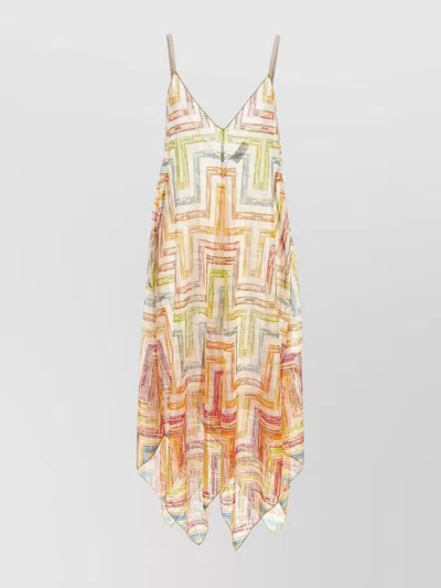 Missoni Tulle Dress With Asymmetrical Hem And Spaghetti Straps