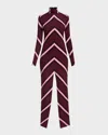 Missoni High Collar Long Sleeve Dress In Black And Pink