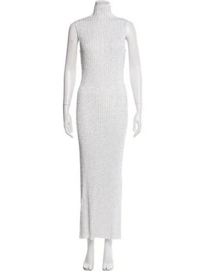 Pre-owned Missoni Turtleneck Long Dress W/ Tags In Gray