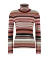 Missoni Striped Turtleneck Sweater Sweaters And Cardigans Pink In Multi