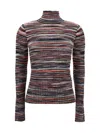 Missoni Rollkragenpullover Aus Rippstrick In Space-dye-optik In Powder