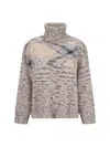 Missoni Turtleneck Sweater In Wht Base Violet Spac