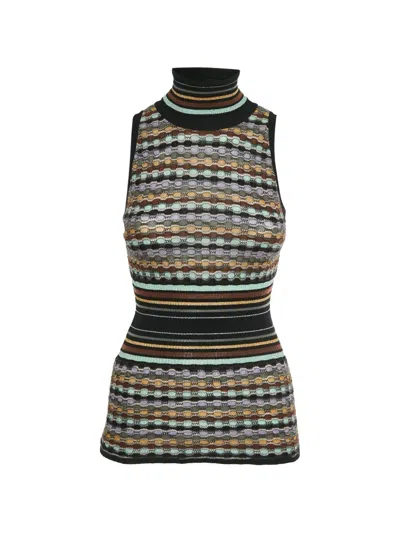 Pre-owned Missoni Turtleneck Vest In Black